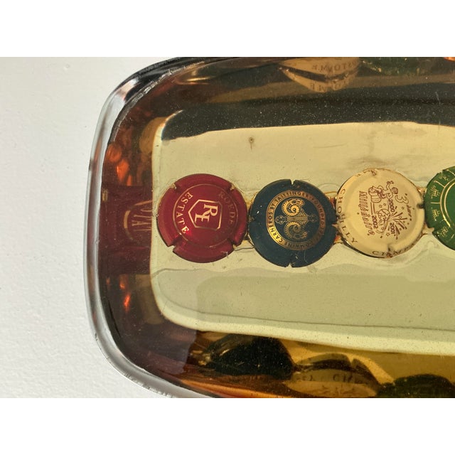 Tray With Embedded Champagne Capsules, Sealed Under a Clear Glossy Layer of Protective Resin For Sale - Image 4 of 9