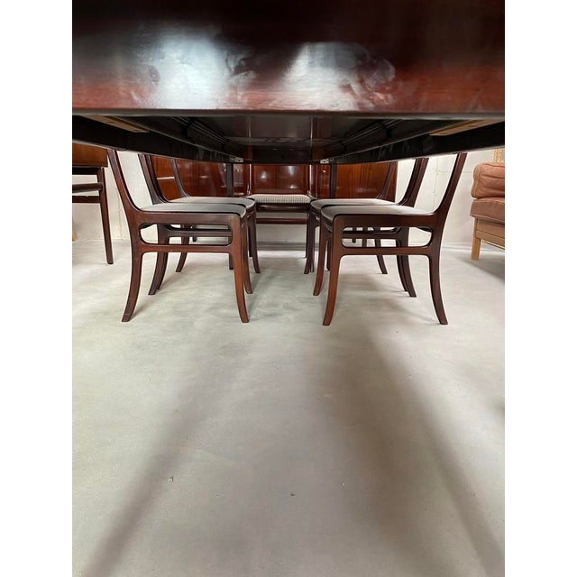Rungstedlund Dining Table and Chairs by Ole Wanscher for P. Jeppesen, Denmark, 1970s, Set of 8 For Sale - Image 17 of 18