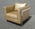 Contemporary gold, low profile, designer chrome club chair. In the style of "Design Within Reach". Gorgeous chair in great...