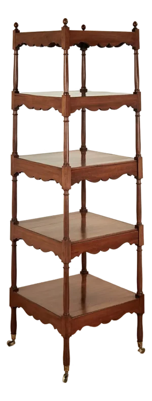 Antique British Colonial Five Tiered Etagere