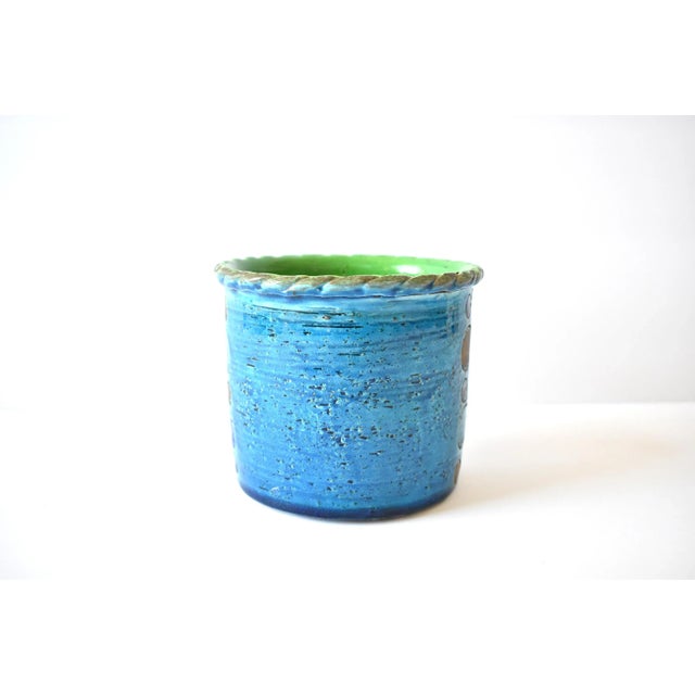 Bitossi Mid-Century Aldo Londi for Bitossi Rimini Blue Planter Pot Cachepot For Sale - Image 4 of 12