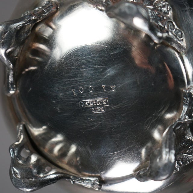 2 Piece Antique Footed & Figural Silver Plated Tea Set, Circa 1890 For Sale - Image 4 of 8