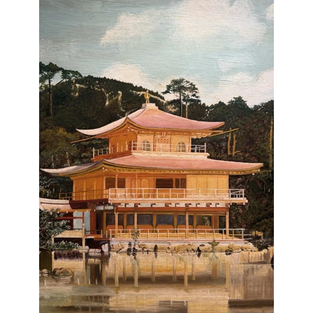 H. Jung, Kinkaku-ji (Golden Pavilion), Oil Painting on Canvas For Sale - Image 11 of 13