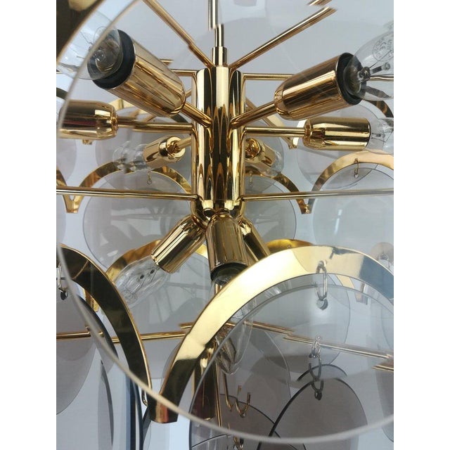 Five-Tier Glass Chandelier from Vistosi, 1970s For Sale - Image 9 of 11