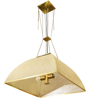 Large Lamperti Pendant Light in Fiberglass and Brass, 1970s