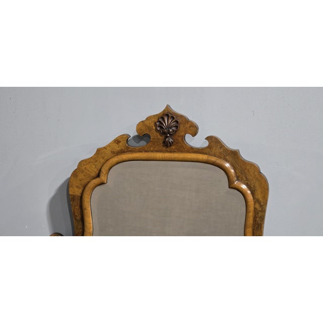 Queen Anne Burr Walnut Wall Mirror, 1920 For Sale - Image 4 of 9