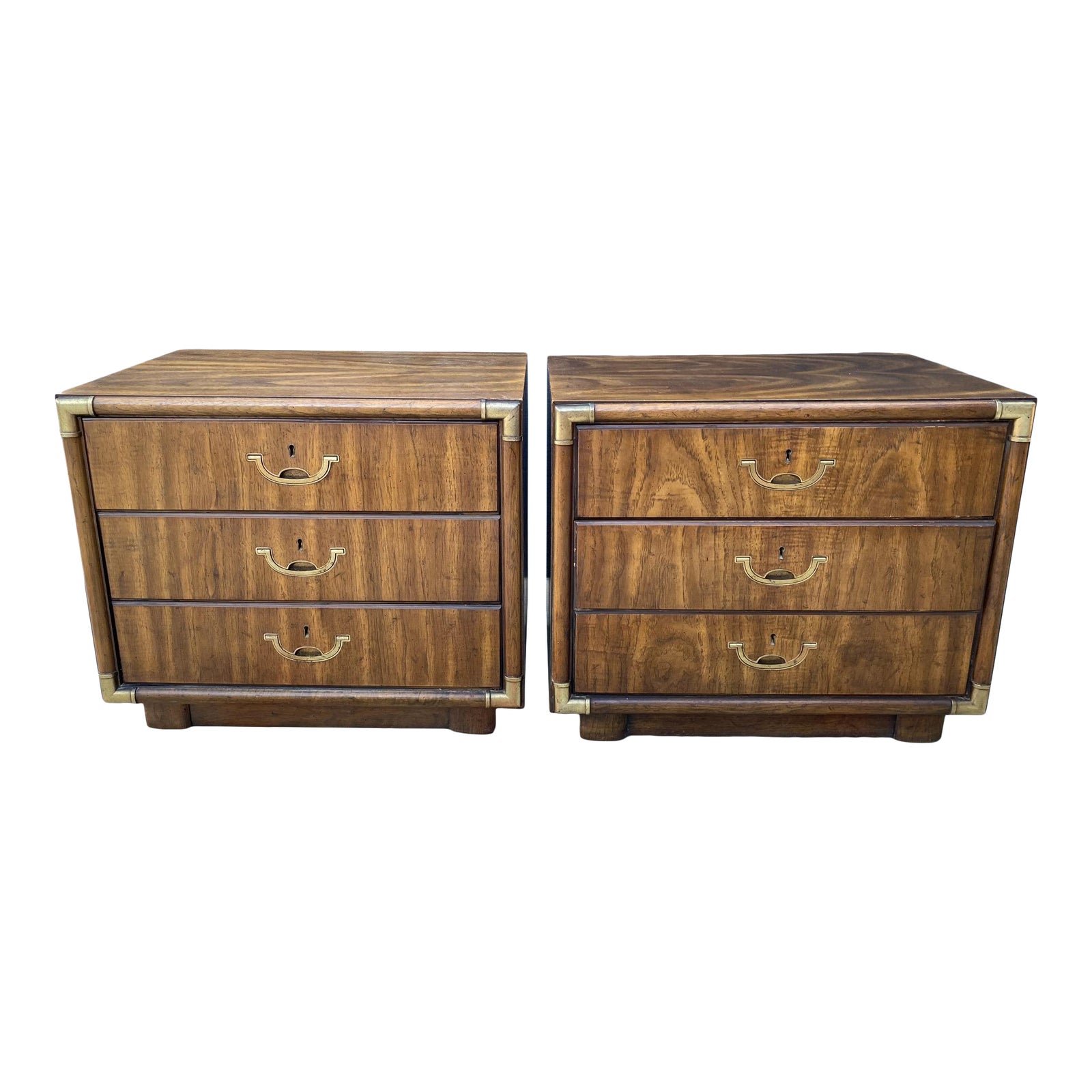 1970's Drexel Heritage Accolade Campaign Nightstands Chairish