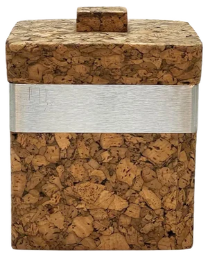 Mid-Century Italian Cork and Aluminum Ice Bucket with Cork Top, 1970s