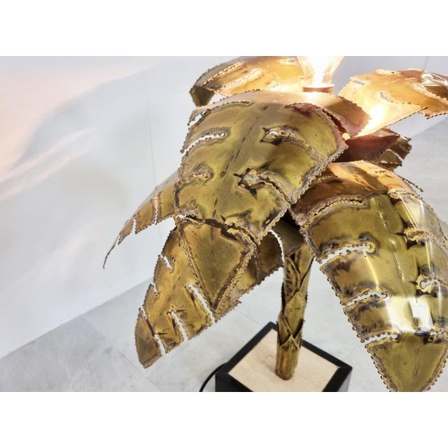 Metal Palm Table Lamp by Maison Jansen, 1970s For Sale - Image 7 of 14