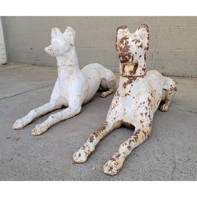 J. W. Fiske Antique Recumbent Cast Iron Greyhounds a Pair For Sale In San Francisco - Image 6 of 11