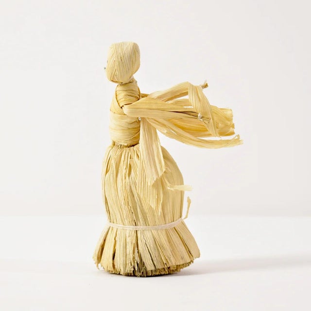 Early 20th Century Early 20th Century Corn Husk Angel Figurine For Sale - Image 5 of 7