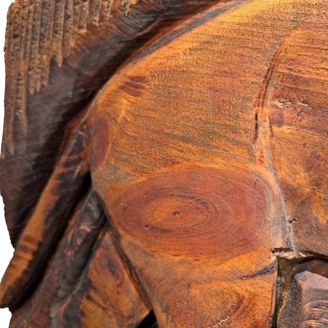 Brown American Folk Art Carved Wood Labrador Panel on Custom Wall Mount For Sale - Image 8 of 11