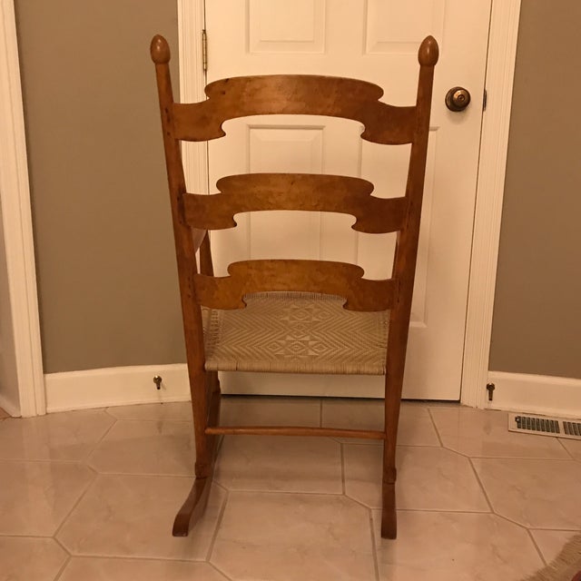 Shaker Ladder Back Style Armed Rocking Chair | Chairish