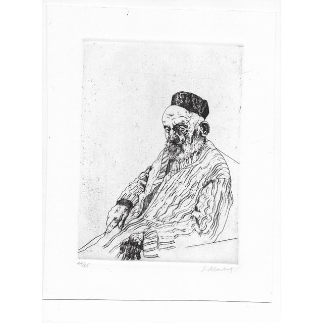 1966-1969 Sigmund Abeles (born 1934) "Aged Rabbi" etching on paper, pencil signed and numbered 44 of 65. This is from his...