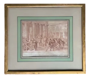 Charles Nicolas Cochin, Lycurgus Wounded in a Sedition, Engraving, 1700s