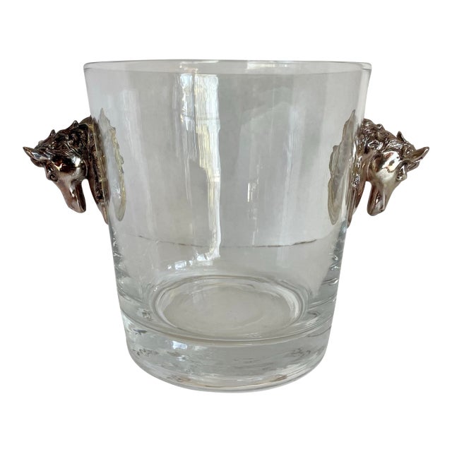 Arthur Court Equestrian Horse Head Glass Ice Bucket For Sale