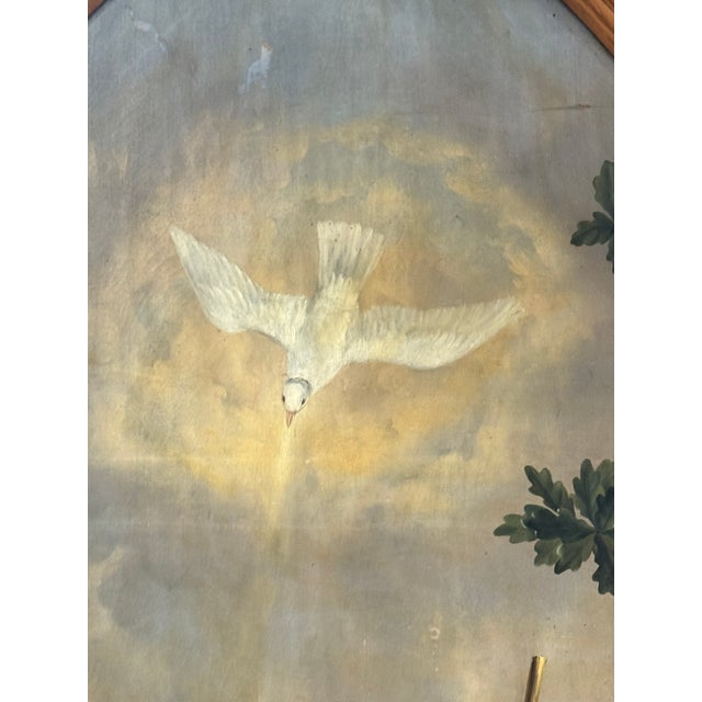 Green Auguste Kunzek Antique Religious Oil Painting of the Baptism of Christ For Sale - Image 8 of 11