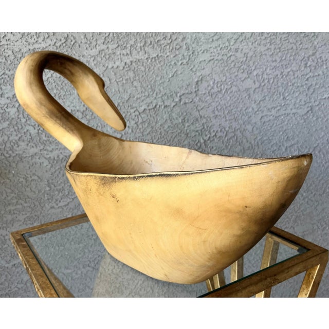 Mid 20th-Century Hand-Hewn Swan-Shaped Decorative Wooden Bowl / Cachepot, Mexico For Sale In Austin - Image 6 of 18