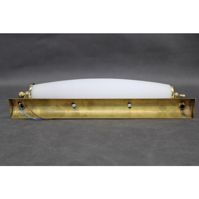 1940s Art Deco Italian Brass Wall Lights with Milk Glass, 1940s, Set of 2 For Sale - Image 5 of 10