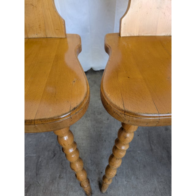 Vintage Tyrolean Farmhouse Heart Cutout Wooden Dining Chairs, 1970s, Set of 4 For Sale - Image 15 of 18