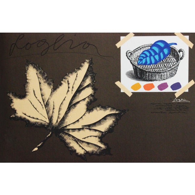 Postmodern Lithograph by Concetto Pozzati, 1974 For Sale - Image 3 of 10