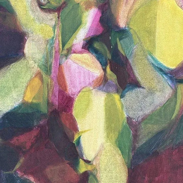 1990s 1990s Abstract Expressionist Multi-colored Figures Oil on Canvas Signed Mars For Sale - Image 5 of 8