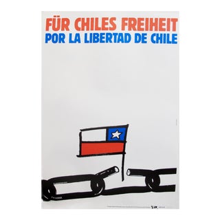 1989 Original Poster for Artis 89's Images Internationales Pour Les Droits De l'Homme Et Du Citoyen - Por La Libertad De Chile For Sale