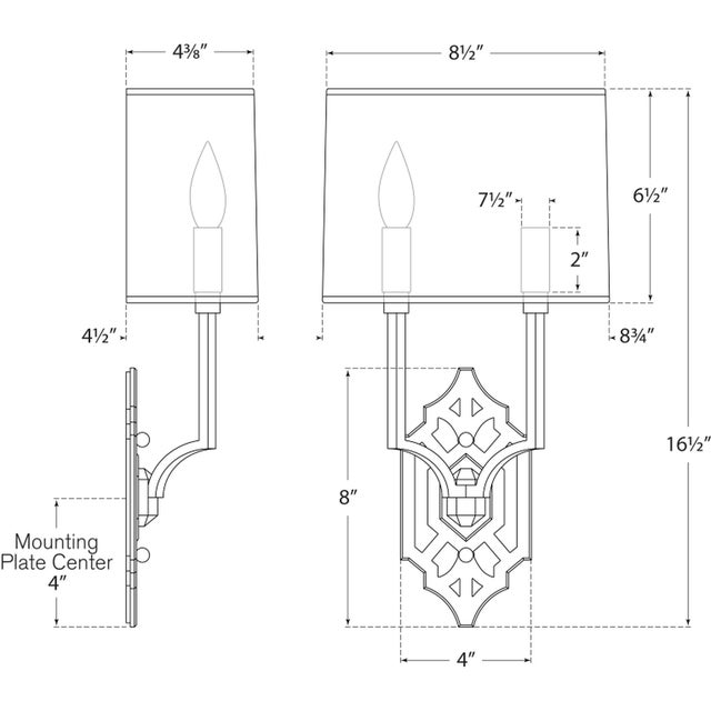Silhouette Fretwork Sconce in Bronze with Linen Shade Designer: Thomas O'Brien Finish: Bronze Height: 16.5" Width: 8.75"...