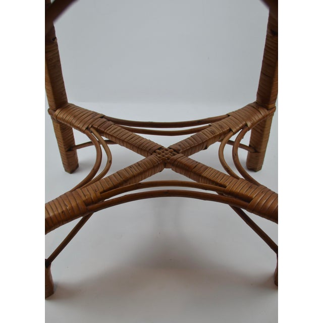 Wood Mid-Century Free-Form Wicker and Rattan Side Table, 1960s For Sale - Image 7 of 17