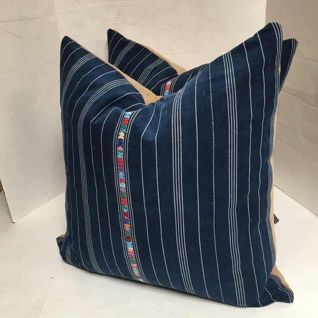 Custom Blue Corte Vintage Fabric Pillows Pair Chairish