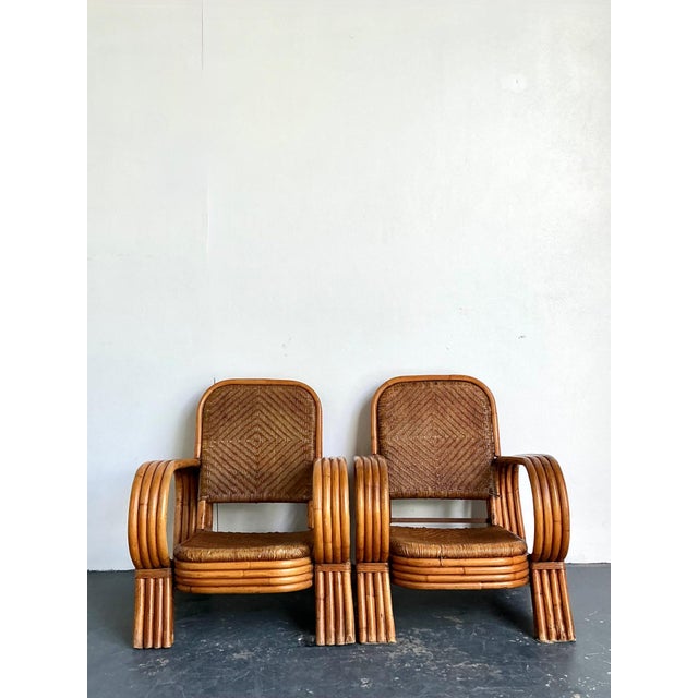 Vintage Bent Rattan Lounge Chairs - A Pair For Sale - Image 9 of 18