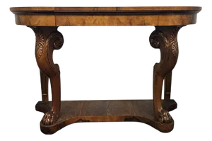 Vintage Walnut Console Table, 1930s