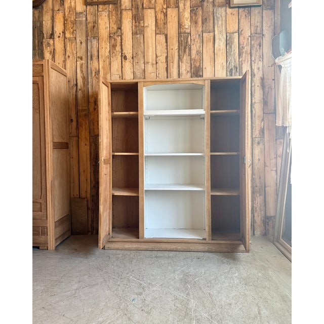 Art Deco Oak Bookcase, 1940s For Sale - Image 3 of 16