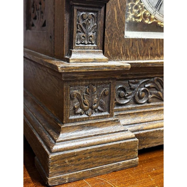 Large Victorian Oak Westminster Chime Clock from Winterthalder & Hoffmier For Sale - Image 3 of 18