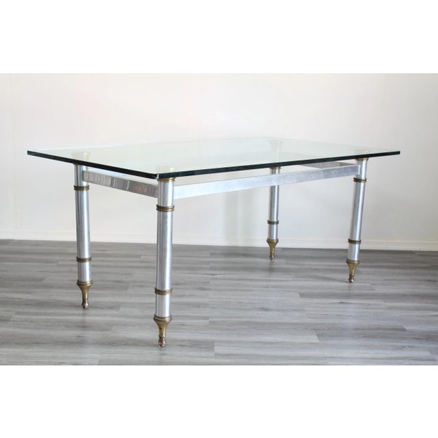 Mid-Century Modern Vintage Aluminum Dining Table For Sale - Image 3 of 7
