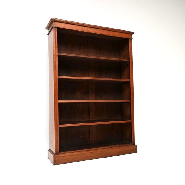 Antique Victorian Walnut Open Bookcase, 1870 For Sale - Image 11 of 11