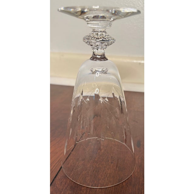 Mid 20th Century Mid 20th Century Duncan & Miller “Willow” Pattern Crystal Iced Tea Goblets – Set of 6 For Sale - Image 5 of 10