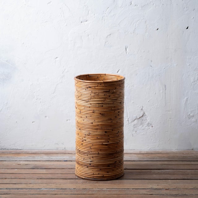 Italian Pencil Reed Umbrella Stand, c.1970 For Sale In Savannah - Image 6 of 10