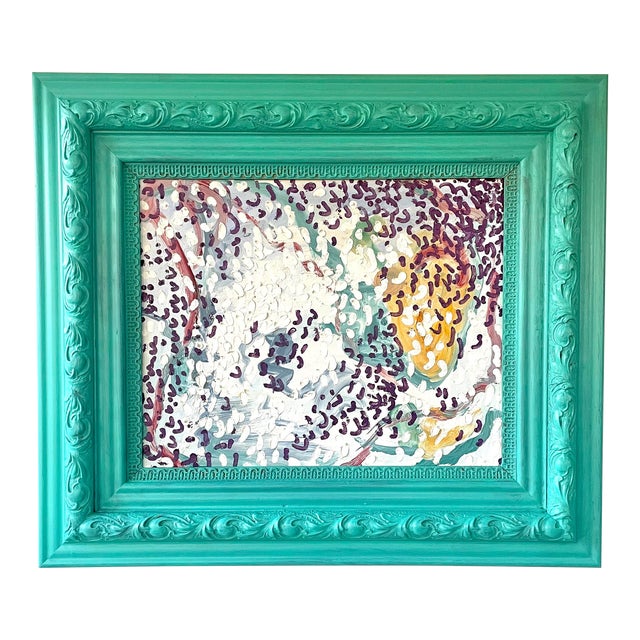 Abstract Oil Painting Framed and Signed Chairish