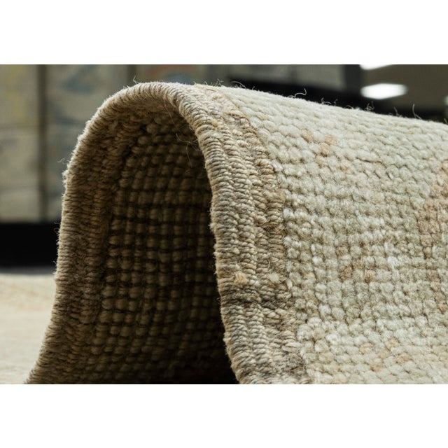 Mint Turkish Vintage Rug Faded Mint & Soft Terracotta Handwoven Wool Rug 5'5" X 9'4" For Sale - Image 8 of 10