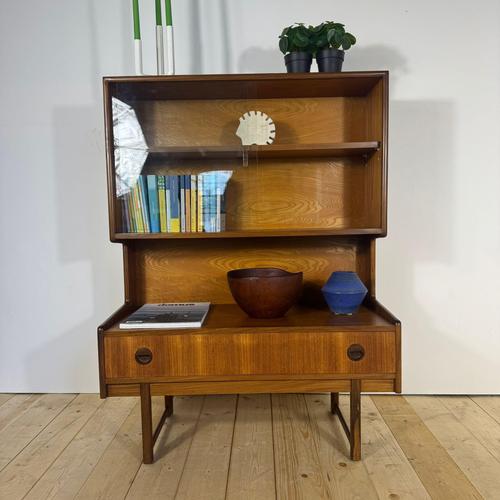 Vintage Teak Bookcase with Glass Doors For Sale - Image 10 of 13