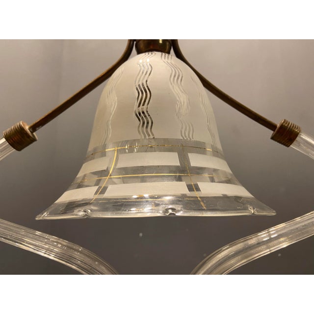 Italian Art Deco Murano Glass Pendant Lamp For Sale - Image 4 of 9