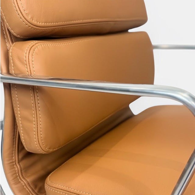 Brown Herman Miller Eames Aluminum Group Soft Pad Management Chair - Caramel Brown Leather For Sale - Image 8 of 11