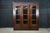 Wood Antique Mission Oak Arts & Crafts Triple Bookcase Curio Display Cabinet 61" For Sale - Image 7 of 15