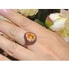 Bochic "Orient" Vintage Fancy Sapphire & Cognac Diamond Ring Set In 18K Gold & Silver For Sale - Image 16 of 18