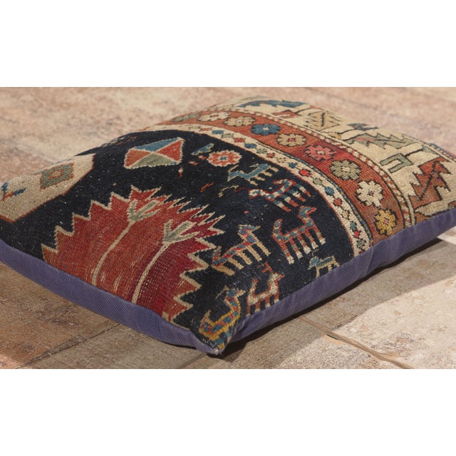 Vintage Caucasian Rug Pillow, 01'01 X 01'06 For Sale In Dallas - Image 6 of 9
