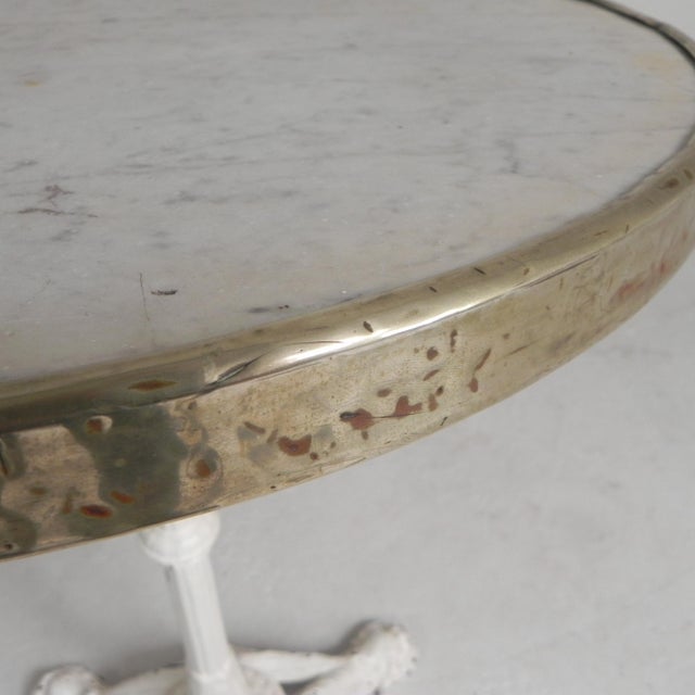 Bistro Table with Cast Iron Legs and Marble Top, 1920s For Sale - Image 17 of 18