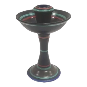 1920s Gouda Decor Pottery Candlestick Holder