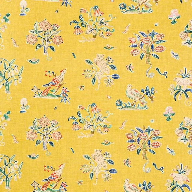 Sample - Schumacher Magical Menagerie Fabric in Yellow For Sale