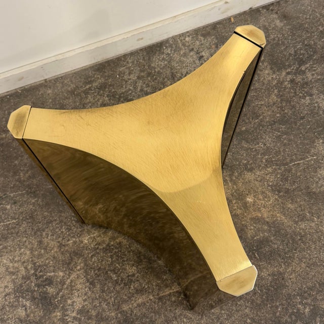 Round Glass Top Mastercraft Trilobi Dining Table, Brass, 1970's For Sale - Image 9 of 12